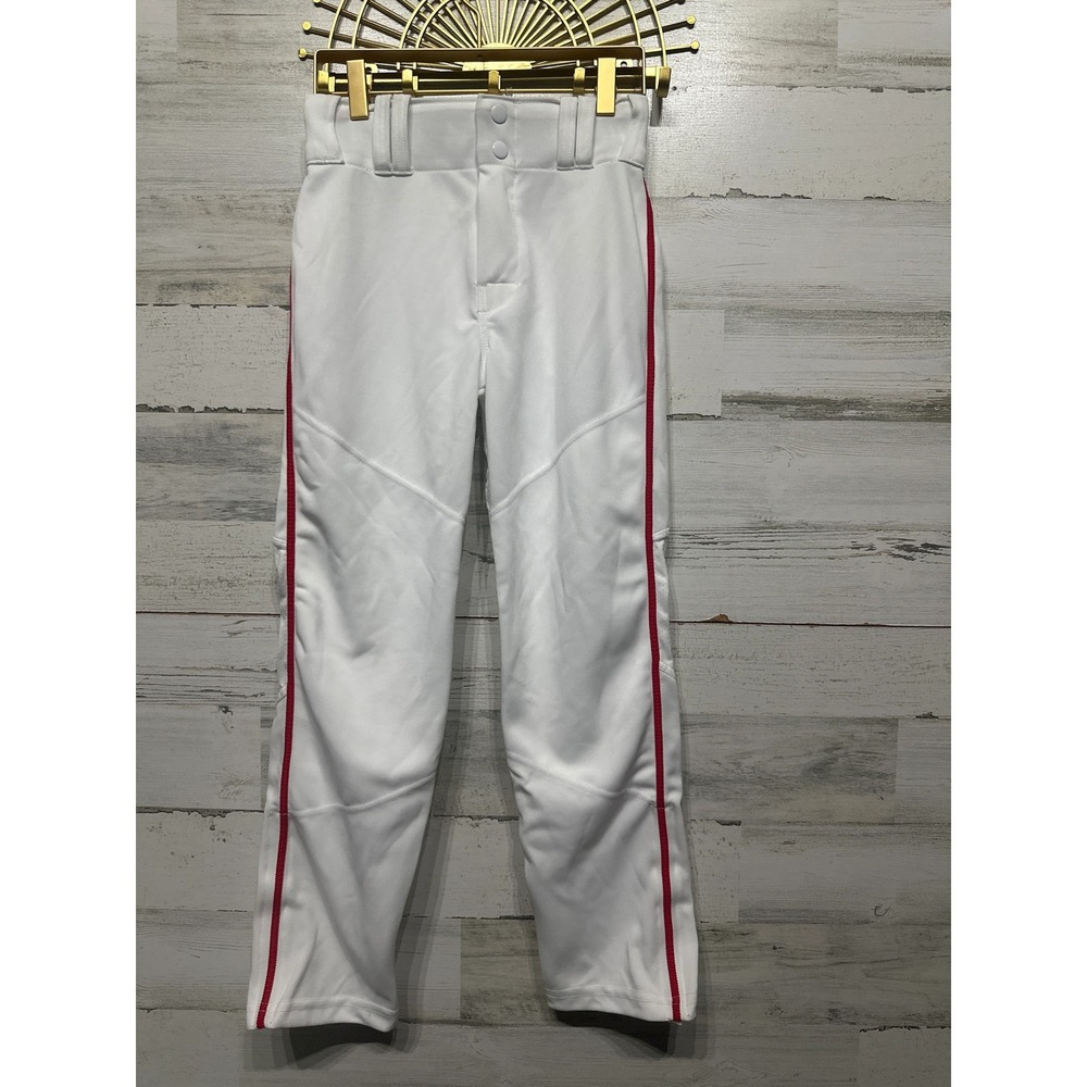 All-Star Baseball Pants Boys Small White Red Striped Athletic NWT
